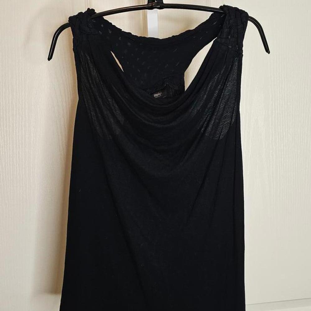 Stylish Black Cowl Neck Tank Top